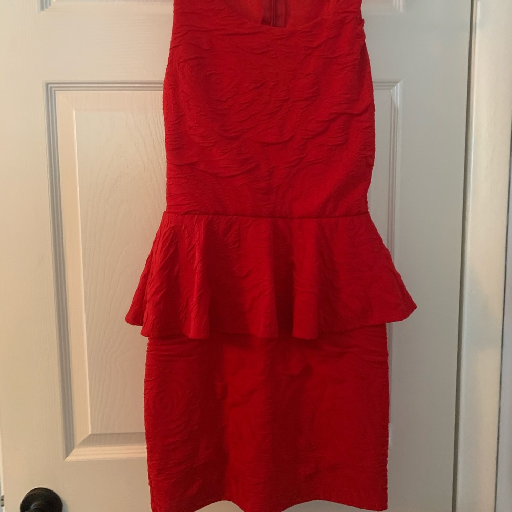 Red Peplum dress. Size small.